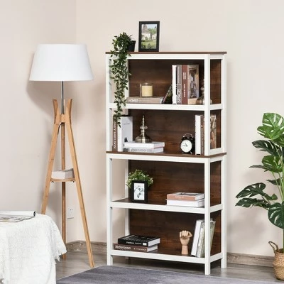 HOMCOM 4 Tier Bookshelf Utility Storage Shelf Organizer with Back Support 10 HOMCOM 4 Tier Bookshelf Utility Storage Shelf Organizer with Back Support - Image 8