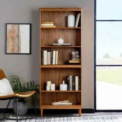 70" Murray High Rise Solid Wood Bookcase - Saracina Home White -Bookshelves Sales Shop unnamed file 4096