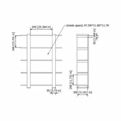 62.4" Talia 5 Shelf Bookcase Walnut/White - miBasics -Bookshelves Sales Shop unnamed file 4105