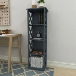 Contemporary 4 Tier Wooden Shelf - Olivia & May Gray 21 Contemporary 4 Tier Wooden Shelf - Olivia & May Gray -Bookshelves Sales Shop unnamed file 4125