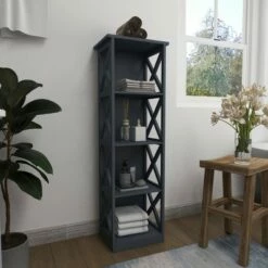 Contemporary 4 Tier Wooden Shelf - Olivia & May Gray 23 Contemporary 4 Tier Wooden Shelf - Olivia & May Gray -Bookshelves Sales Shop unnamed file 4127