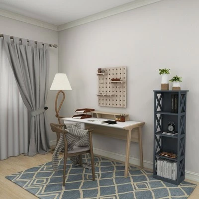 Contemporary 4 Tier Wooden Shelf - Olivia & May Gray 11 Contemporary 4 Tier Wooden Shelf - Olivia & May Gray - Image 9