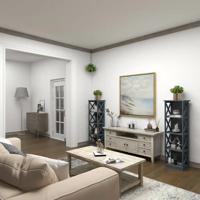 Contemporary 4 Tier Wooden Shelf - Olivia & May Gray 14 Contemporary 4 Tier Wooden Shelf - Olivia & May Gray - Image 12