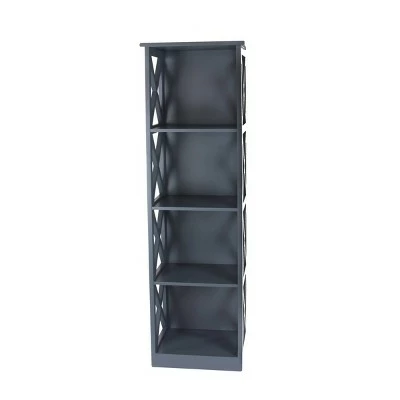 Contemporary 4 Tier Wooden Shelf - Olivia & May Gray 17 Contemporary 4 Tier Wooden Shelf - Olivia & May Gray - Image 15