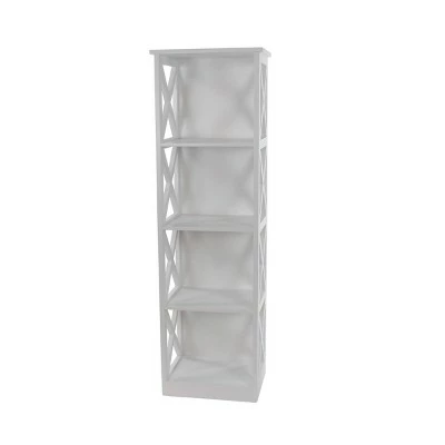 Contemporary 4 Tier Wooden Shelf - Olivia & May Gray 18 Contemporary 4 Tier Wooden Shelf - Olivia & May Gray - Image 16