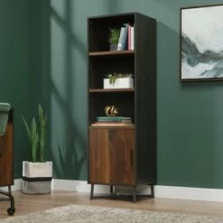 70" Canton Lane Bookcase with Door Brew Brown - Sauder