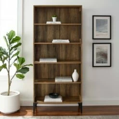 68" Grevaldi Industrial Mesh Side Bookshelf - Saracina Home Rustic Oak 11 68" Grevaldi Industrial Mesh Side Bookshelf - Saracina Home Rustic Oak -Bookshelves Sales Shop unnamed file 4178