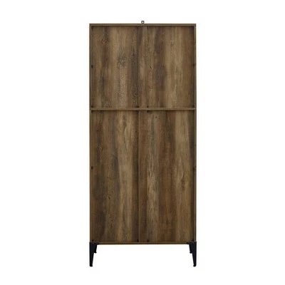 68" Grevaldi Industrial Mesh Side Bookshelf - Saracina Home Rustic Oak 6 68" Grevaldi Industrial Mesh Side Bookshelf - Saracina Home Rustic Oak - Image 4