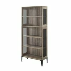 68" Grevaldi Industrial Mesh Side Bookshelf - Saracina Home Rustic Oak 15 68" Grevaldi Industrial Mesh Side Bookshelf - Saracina Home Rustic Oak -Bookshelves Sales Shop unnamed file 4182