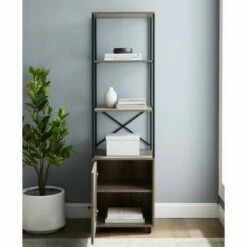 64" Paterson Industrial Farmhouse Storage Shelf with Cabinet - Saracina Home Rustic Oak 12 64" Paterson Industrial Farmhouse Storage Shelf with Cabinet - Saracina Home Rustic Oak -Bookshelves Sales Shop unnamed file 4194