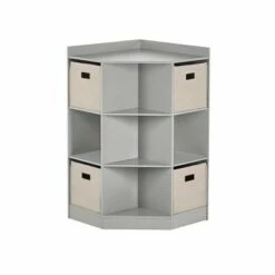 5pc Kids' Corner Cabinet Set with 4 Bins Set - RiverRidge Home Gray/turquoise/aqua -Bookshelves Sales Shop unnamed file 4206