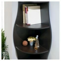 70.8" Ronni Contemporary 5 Shelf Corner Bookcase Walnut - HOMES: Inside + Out -Bookshelves Sales Shop unnamed file 4240