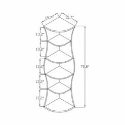 70.8" Ronni Contemporary 5 Shelf Corner Bookcase Walnut - HOMES: Inside + Out -Bookshelves Sales Shop unnamed file 4241