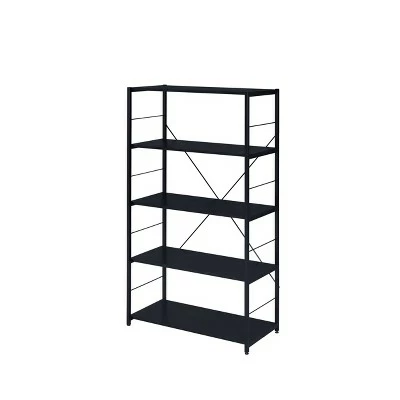 57" Tesadea Bookcase - Acme Furniture Rustic Oak/black 6 57" Tesadea Bookcase - Acme Furniture Rustic Oak/black - Image 4