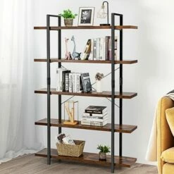 Costway 5-Tier Bookshelf Industrial Bookcase Open Storage Shelf Display Rack -Bookshelves Sales Shop unnamed file 427