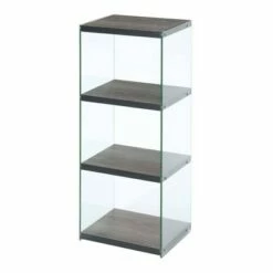 40.75" SoHo 4 Tier Tower Bookcase Weathered - Breighton Home Gray -Bookshelves Sales Shop unnamed file 4301