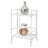 20.25" 2 Tier Folding Metal Shelf White - Breighton Home