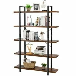 Costway 5-Tier Bookshelf Industrial Bookcase Open Storage Shelf Display Rack -Bookshelves Sales Shop unnamed file 432
