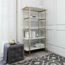 55.51" Camila 5 Shelf Bookcase White - CosmoLiving by Cosmopolitan -Bookshelves Sales Shop unnamed file 4321