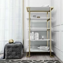 55.51" Camila 5 Shelf Bookcase White - CosmoLiving by Cosmopolitan -Bookshelves Sales Shop unnamed file 4322