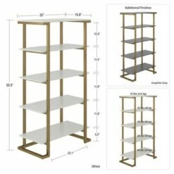 55.51" Camila 5 Shelf Bookcase White - CosmoLiving by Cosmopolitan -Bookshelves Sales Shop unnamed file 4323