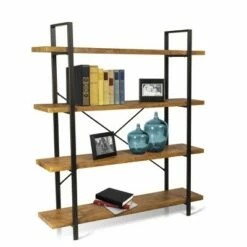54.72" Urban 4 Tier Shelf Woodgrain Black - Atlantic