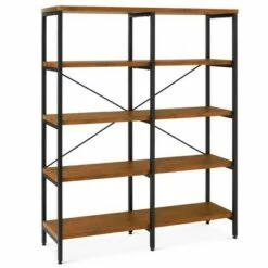 Best Choice Products 55in Storage Bookshelf for Living Room, Walkway w/ Industrial, Elevated Design -Bookshelves Sales Shop unnamed file 4335