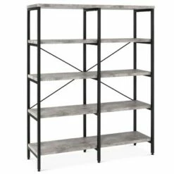 Best Choice Products 55in Storage Bookshelf for Living Room, Walkway w/ Industrial, Elevated Design -Bookshelves Sales Shop unnamed file 4336