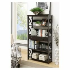 59.75" Oxford 5 Tier Bookcase with Drawer Black - Breighton Home -Bookshelves Sales Shop unnamed file 4339