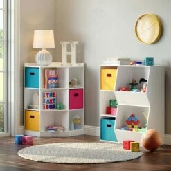 RiverRidge Home Kids' 3 Cubby with 2 Veggie Bin Floor Cabinet White - RiverRidge -Bookshelves Sales Shop unnamed file 436