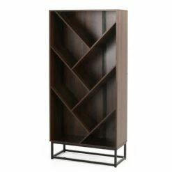 65" Bucy Modern Industrial 6 Shelf V Bookcase - Christopher Knight Home Dark Gray/black -Bookshelves Sales Shop unnamed file 4361