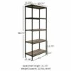 Lavish Home 5-Tier Open Industrial Style Wooden Bookshelf, Gray Woodgrain