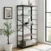 64" Benny Angle Iron 4 Tiered Mixed Material Bookshelf - Saracina Home Rustic Oak -Bookshelves Sales Shop unnamed file 4375