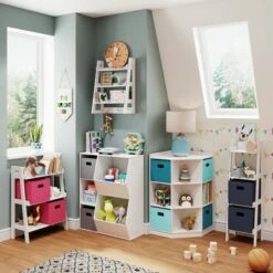RiverRidge Home Kids' 3 Cubby with 2 Veggie Bin Floor Cabinet White - RiverRidge -Bookshelves Sales Shop unnamed file 440