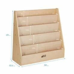 ECR4Kids Birch Streamline Book Display Stand, Kids Wooden Book Rack, Forward Facing Bookshelf