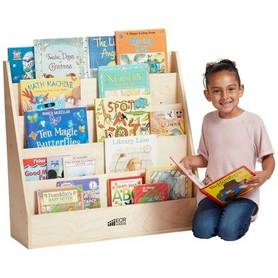 ECR4Kids Birch Streamline Book Display Stand, Kids Wooden Book Rack, Forward Facing Bookshelf 4 ECR4Kids Birch Streamline Book Display Stand, Kids Wooden Book Rack, Forward Facing Bookshelf - Image 2