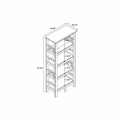 Titian 4 Shelf Bookcase - Linon Brown -Bookshelves Sales Shop unnamed file 4437