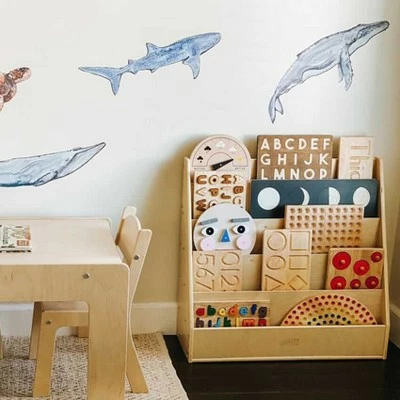 ECR4Kids Birch Streamline Book Display Stand, Kids Wooden Book Rack, Forward Facing Bookshelf 7 ECR4Kids Birch Streamline Book Display Stand, Kids Wooden Book Rack, Forward Facing Bookshelf - Image 5