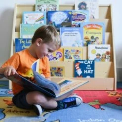 ECR4Kids Birch Hardwood Single-Sided Bookcase Display Stand for Kids, 5 Shelves, Natural Finish -Bookshelves Sales Shop unnamed file 4451