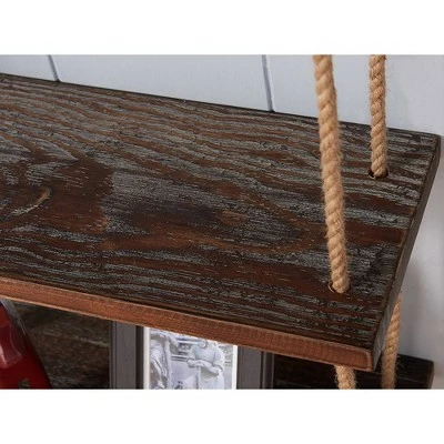 48" Brannon Pine Wood Floating Wall Shelf Gray/Walnut - Armen Living 3 48" Brannon Pine Wood Floating Wall Shelf Gray/Walnut - Armen Living