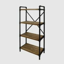 Greenwood Industrial Iron Four Shelf Bookcase - Christopher Knight Home Gray/pewter Finish -Bookshelves Sales Shop unnamed file 4488