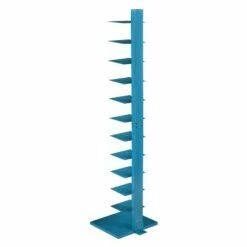 Meiyi Furniture SEI Furniture HZ9491 65 Inch Freestanding Adjustable 12 Tier Modern Metal Spine Tower Book Media Shelf Decor Organizer Storage Case, Blue