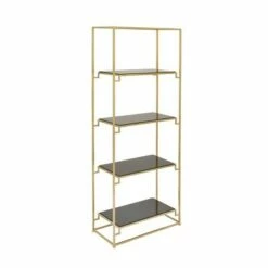 63" Metal and Glass 4 Tiered Book Shelf Gold - Olivia & May -Bookshelves Sales Shop unnamed file 4517