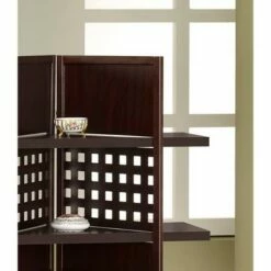 4 Panel Book Shelves Room Divider Walnut - Ore International -Bookshelves Sales Shop unnamed file 4522