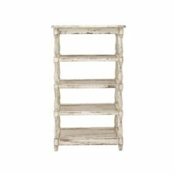 55" Metal and Wood 5 Tiered Wall Shelf White - Olivia & May -Bookshelves Sales Shop unnamed file 4530