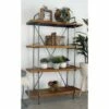 67" Metal and Wood 4 Tier Shelf Dark Brown - Olivia & May 1 67" Metal and Wood 4 Tier Shelf Dark Brown - Olivia & May -Bookshelves Sales Shop unnamed file 4566