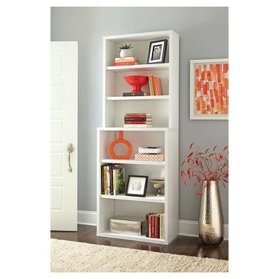 82.3" 6 Shelf Hutch Bookshelf White - ClosetMaid 3 82.3" 6 Shelf Hutch Bookshelf White - ClosetMaid