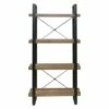 55" Bourbon Foundry 4 Tier Bookshelf Wood and Black Steel Oak - OneSpace -Bookshelves Sales Shop unnamed file 4573