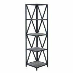 Breighton Home Tucson Metal 5 Tier Corner Bookcase - Johar Furniture Gray/black 9 Breighton Home Tucson Metal 5 Tier Corner Bookcase - Johar Furniture Gray/black -Bookshelves Sales Shop unnamed file 4636