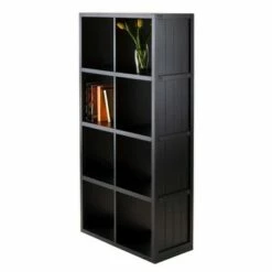 53"Timothy Shelf 4X2 Slots Black - Winsome